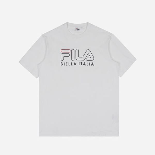 Fila 3D Logo S/S Women's T-Shirts - White,NZ 715-47619